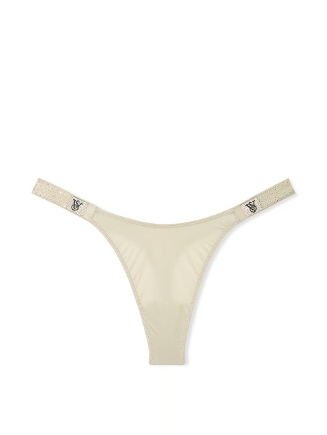 Трусики со стразами Victoria's Secret тонг 1159834070 (Молочный S)