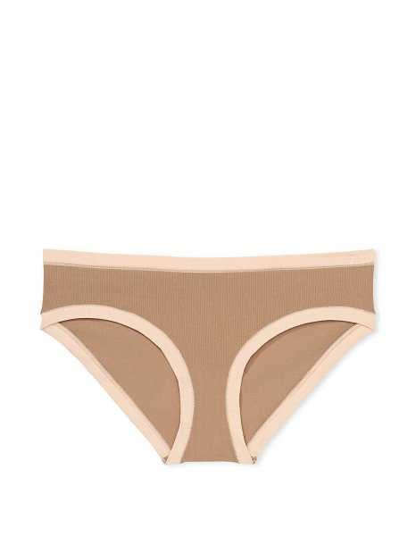 Женские трусики хипхаггеры Victoria's Secret PINK в рубчик 1159834098 (Коричневый XL)