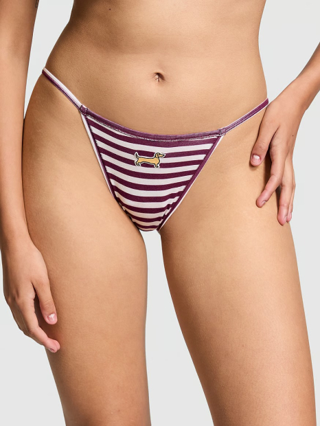 Трусики бікіні Victoria's Secret Pink із принтом 1159834195 (Бордовий M)