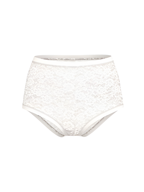 Кружевные высокие трусики Victoria's Secret брифы 1159834269 (Молочный S)