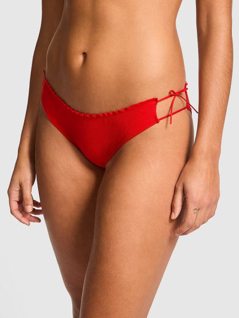 Женские трусики бикини Victoria's Secret Pink на завязках 1159834371 (Красный L)