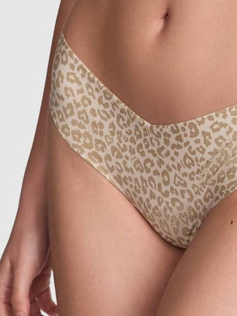 Трусики безшовні тонг Victoria's Secret Pink з принтом 1159834386 (Леопардовий XS)