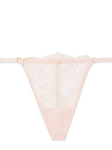 Кружевные трусики стринги Victoria's Secret 1159835448 (Розовый XXL)