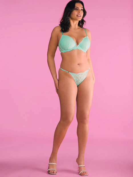 Кружевные трусики стринги Victoria's Secret 1159835702 (Бирюзовый L)