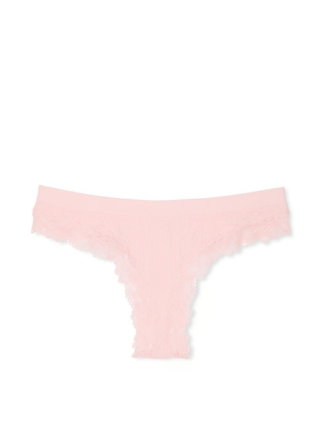 Женские трусики тонг Victoria's Secret с кружевом 1159835968 (Розовый XS)
