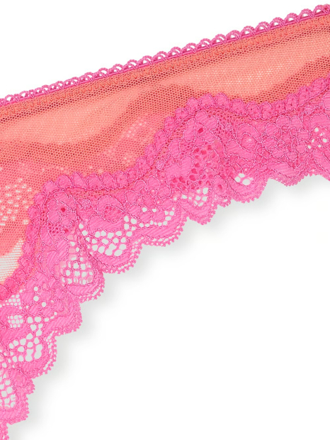 Женские сетчатые трусики тонг Victoria's Secret с кружевом 1159836290 (Оранжевый L)