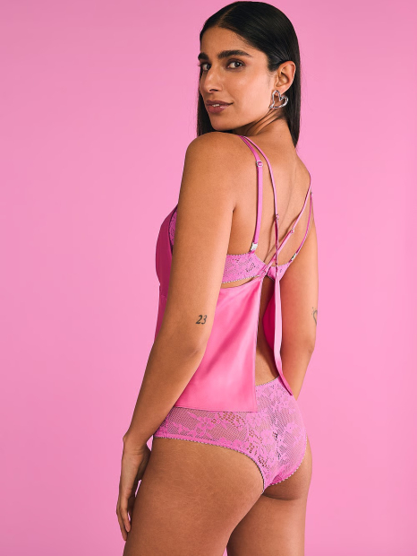 Кружевные трусики чики Victoria's Secret 1159836446 (Розовый L)