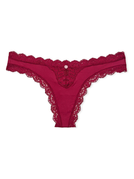 Женские трусики Victoria's Secret тонг с кружевом 1159836749 (Розовый S)