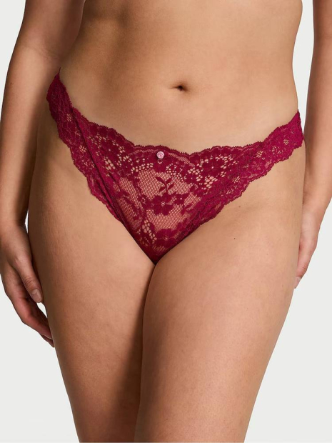 Женские кружевные трусики тонг Victoria's Secret 1159836814 (Розовый XL)