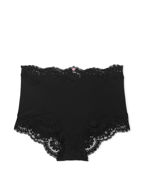 Женские трусики шортики Victoria's Secret с кружевом 1159837174 (Черный XL)