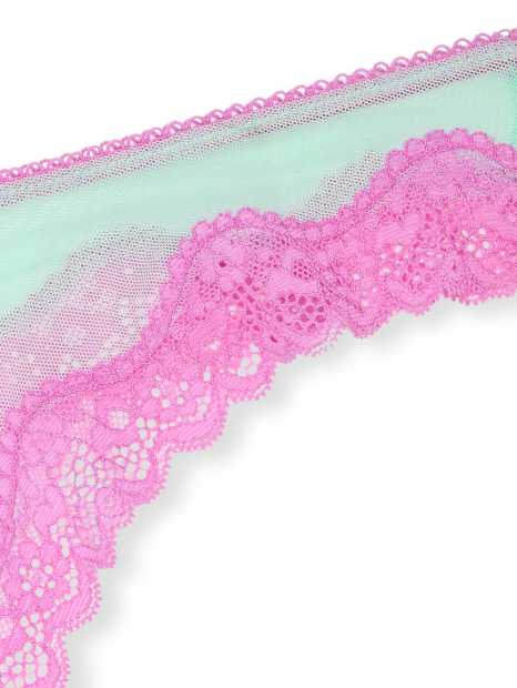 Женские сетчатые трусики тонг Victoria's Secret с кружевом 1159837502 (Розовый XS)