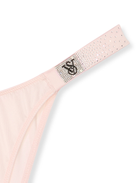 Трусики со стразами Victoria's Secret бразильяны 1159837490 (Розовый M)