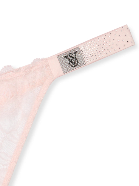 Кружевные трусики тонг Victoria's Secret со стразами 1159837530 (Розовый S)