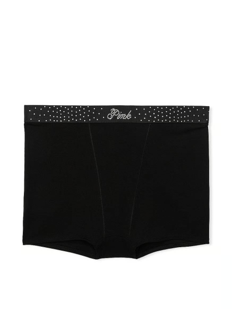 Жіночі високі трусики шортики Victoria's Secret Pink зі стразами 1159837605 (Чорний S)