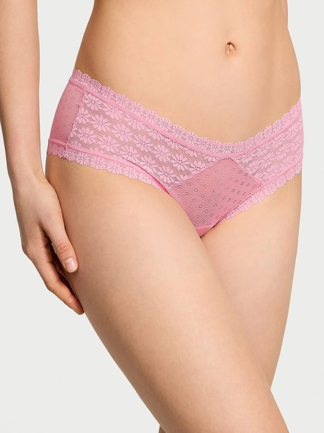 Женские кружевные трусики чики Victoria's Secret 1159838098 (Розовый L)