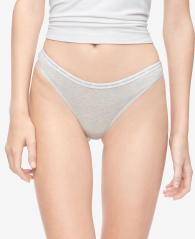 Женские трусики Calvin Klein тонг с логотипом 1159772235 (Серый, S)