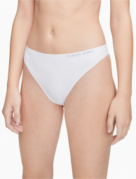 Бесшовные трусики Calvin Klein тонг с логотипом 1159776147 (Белый, S)
