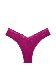 Женские кружевные трусики бразилиана Victoria's Secret Pink 1159795135 (Бордовый, XS)