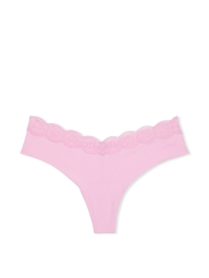 Бесшовные трусики тонг Victoria's Secret Pink с кружевом 1159796005 (Розовый, M)