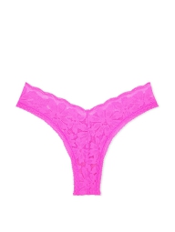 Женские кружевные трусики бразилиана Victoria's Secret Pink 1159795877 (Розовый, XS)