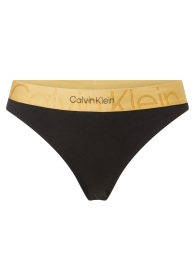 Женские гладкие трусики тонг Calvin Klein с логотипом 1159796733 (Черный, XS)