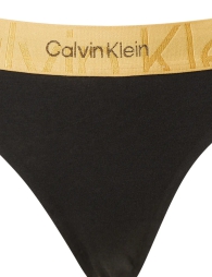 Женские гладкие трусики тонг Calvin Klein с логотипом 1159796733 (Черный, XS)