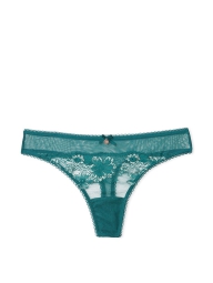 Женские сетчатые трусики тонг Victoria's Secret с кружевом 1159799128 (Зеленый, S)