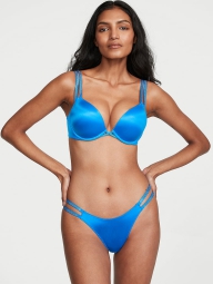 Гладкие трусики тонг Victoria's Secret со стразами 1159803658 (Синий, XS)