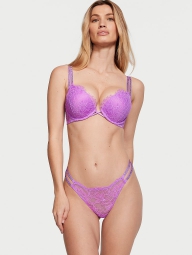 Кружевные трусики со стразами Victoria's Secret бразилиана 1159804032 (Сиреневый, S)