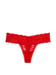 Женские кружевные трусики тонг Victoria's Secret 1159803931 (Красный, XS)