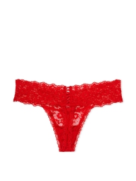 Женские кружевные трусики тонг Victoria's Secret 1159810367 (Красный, XL)
