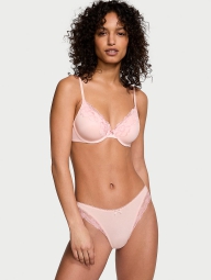 Женские трусики тонг Victoria's Secret с кружевом 1159810351 (Розовый, XXL)