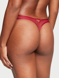 Женские кружевные трусики тонг Victoria's Secret с вышивкой 1159806368 (Красный, XXL)