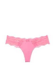 Женские трусики тонг с кружевом Victoria's Secret 1159807342 (Розовый, M)