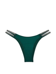 Гладкие трусики бразилианы Victoria's Secret со стразами 1159807931 (Зеленый, XL)