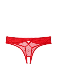 Эффектные открытые трусики тонг Victoria's Secret с кружевом 1159807995 (Красный, XXL)