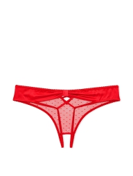Эффектные открытые трусики тонг Victoria's Secret с кружевом 1159807995 (Красный, XXL)