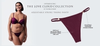 Гладкі трусики тонг Victoria's Secret з регульованими ремінцями 1159808014 (Бордовий, XL)