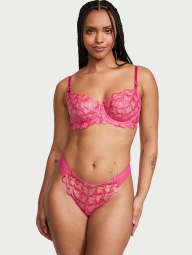 Женские сетчатые трусики бразильяны Victoria's Secret с мерцающей вышивкой 1159808537 (Розовый, XS)