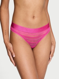 Мереживні трусики тонг Victoria's Secret Pink з логотипом 1159814991  (Рожевий XL)