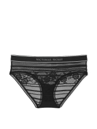 Жіночі мереживні трусики хіпхагери Victoria's Secret з логотипом 1159816133 (Чорний XL)