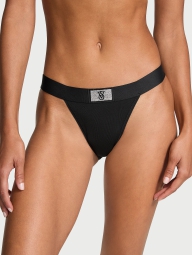 Трусики танга Victoria's Secret с логотипом из страз 1159818891 (Черный L)