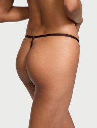 Женские трусики стринги Victoria's Secret из экокожи 1159818918 (Бордовый XS)