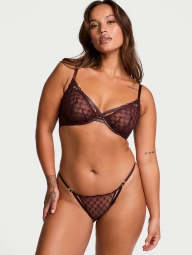 Женские трусики бикини Victoria's Secret с ремешками из искусственной кожи 1159825922 (Бордовый XS)