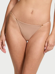 Гладкие трусики стринг бикини Victoria's Secret 1159839036 (Бежевый XS)