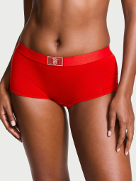 Женские трусики шортики Victoria's Secret с логотипом из страз 1159831948 (Красный XL)