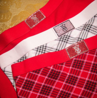 Жіночі трусики шортики Victoria's Secret з логотипом зі страз 1159831948 (Червоний XL)