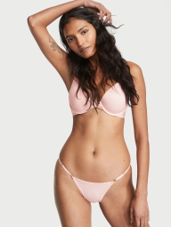 Гладкие трусики стринг бикини Victoria's Secret 1159821675 (Розовый XL)