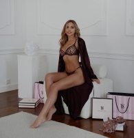 Женские трусики тонг Victoria's Secret с ремешками из искусственной кожи 1159823249 (Коричневый XS)