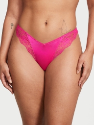 Женские трусики тонг Victoria's Secret с кружевом 1159819872 (Розовый L)